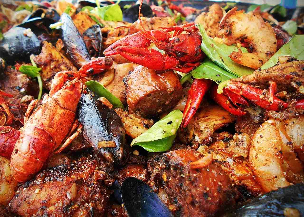 Variety of Cajun Style Seafood