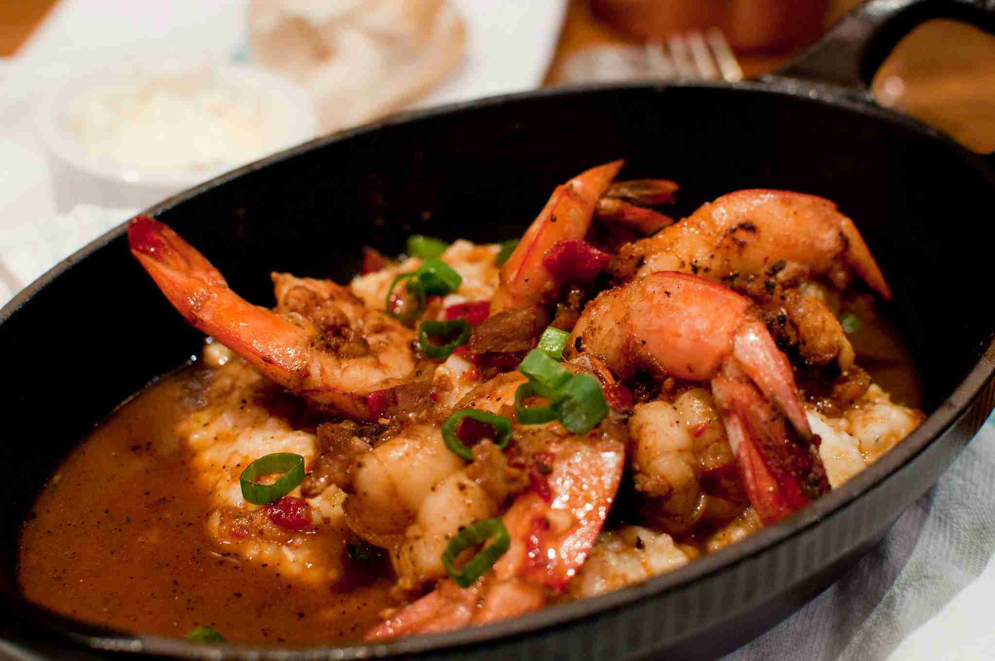 Dark Seafood Gumbo In Skillet